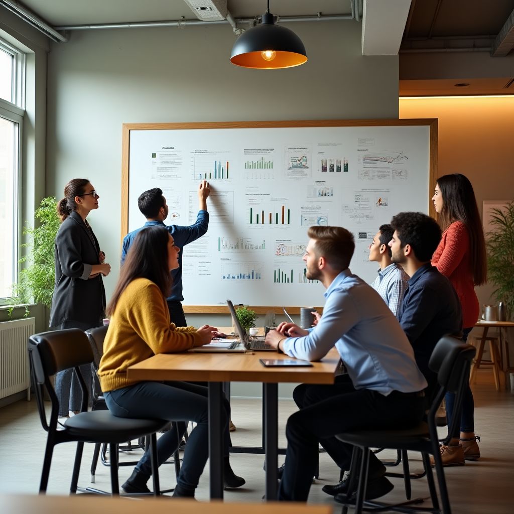Equipo de FinanzasPro colaborando en una estrategia